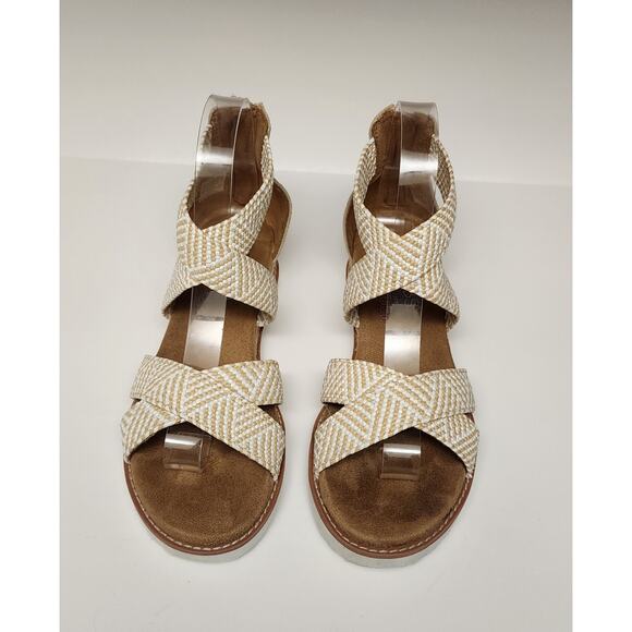 BOBS From Skechers Desert Kiss Summer Sun Espadrille Wedge Sandals Tan Size 6.5 - Picture 5 of 8